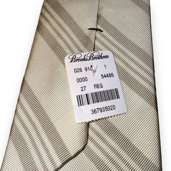 NWT Brooks Brothers Black Fleece by Thom Brown Gold Stripe Tie - Picture 2 of 6